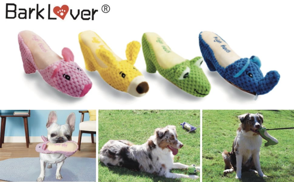 Bark Lover Plush Dog Toys, Interactive Squeaky Toy for All Dogs, Small, Medium or Large, Durable Stuffed Dog Toys with Squeaker, Teeth Cleaning for Your Dog