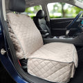 Bark Lover Deluxe Front Seat Dog Car Seat Cover – Waterproof Quilted Protection with Optional Removable Mesh Organizer