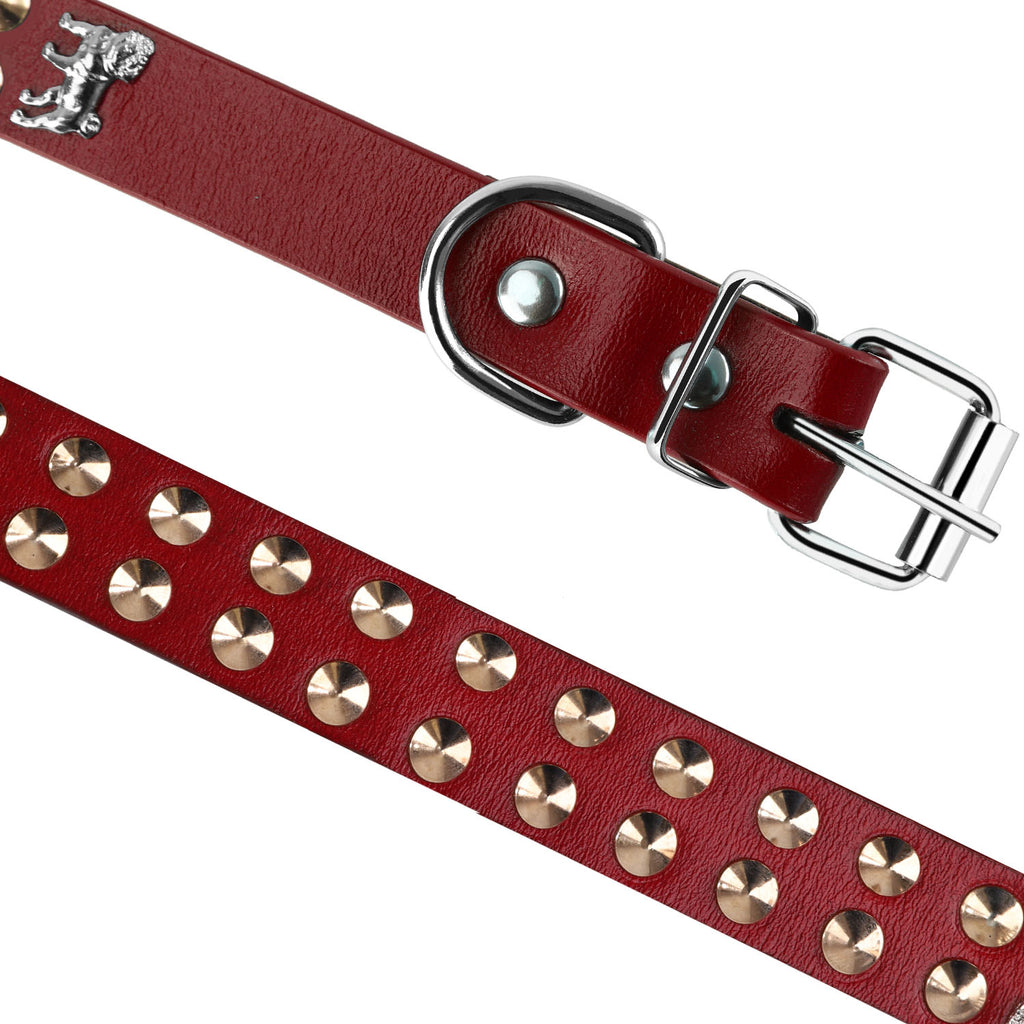 Bark Lover Classic Leather Dog Collar – Vintage Studded Design