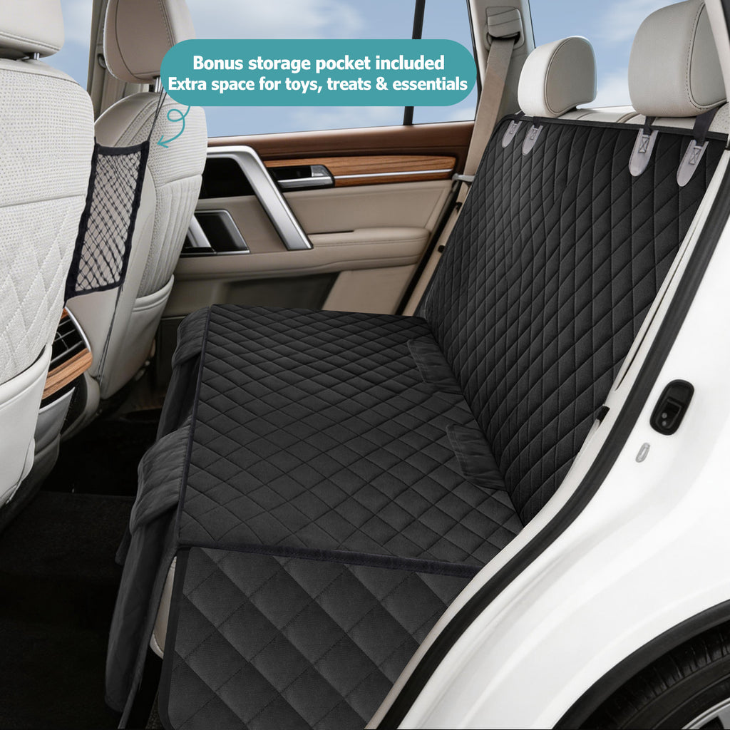 Bark Lover Deluxe Dog Back Seat Cover – Waterproof, Non-Slip with Storage & Pet Barrier