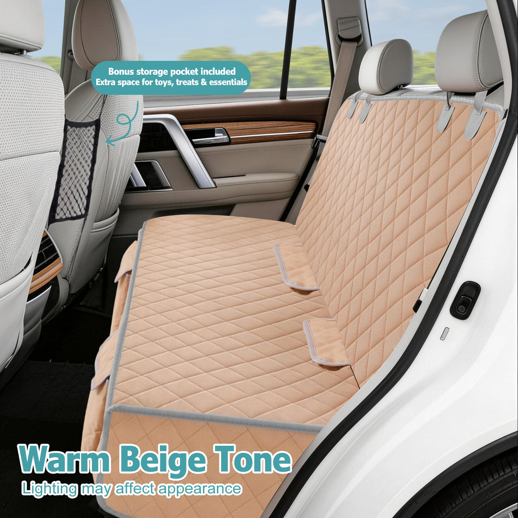 Bark Lover Deluxe Dog Back Seat Cover – Waterproof, Non-Slip with Storage & Pet Barrier