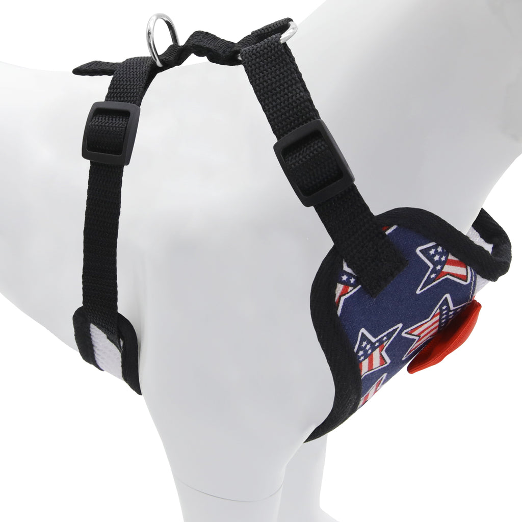 USA Flag Dog Harness with Bow Tie – Patriotic Puppy Vest for 4th of July & Holiday Photos