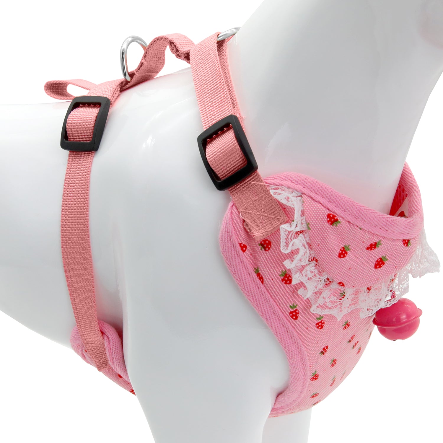 Bark Lover Pink Princess Dog Harness – Soft Lace Step-In Vest for Small Dogs & Puppies