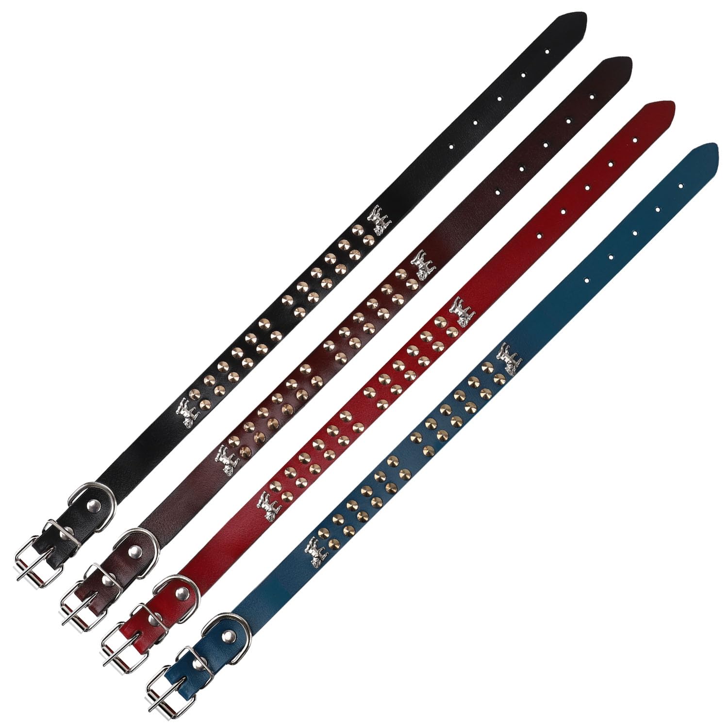 Bark Lover Classic Leather Dog Collar – Vintage Studded Design