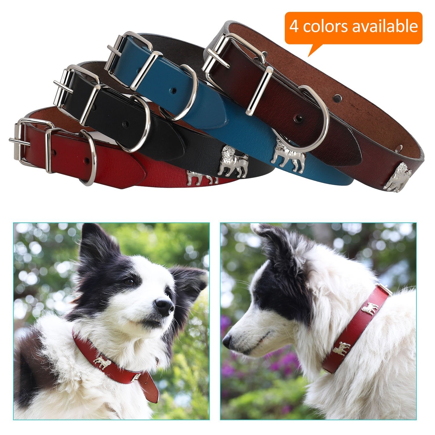 Bark Lover Classic Leather Dog Collar – Vintage Studded Design