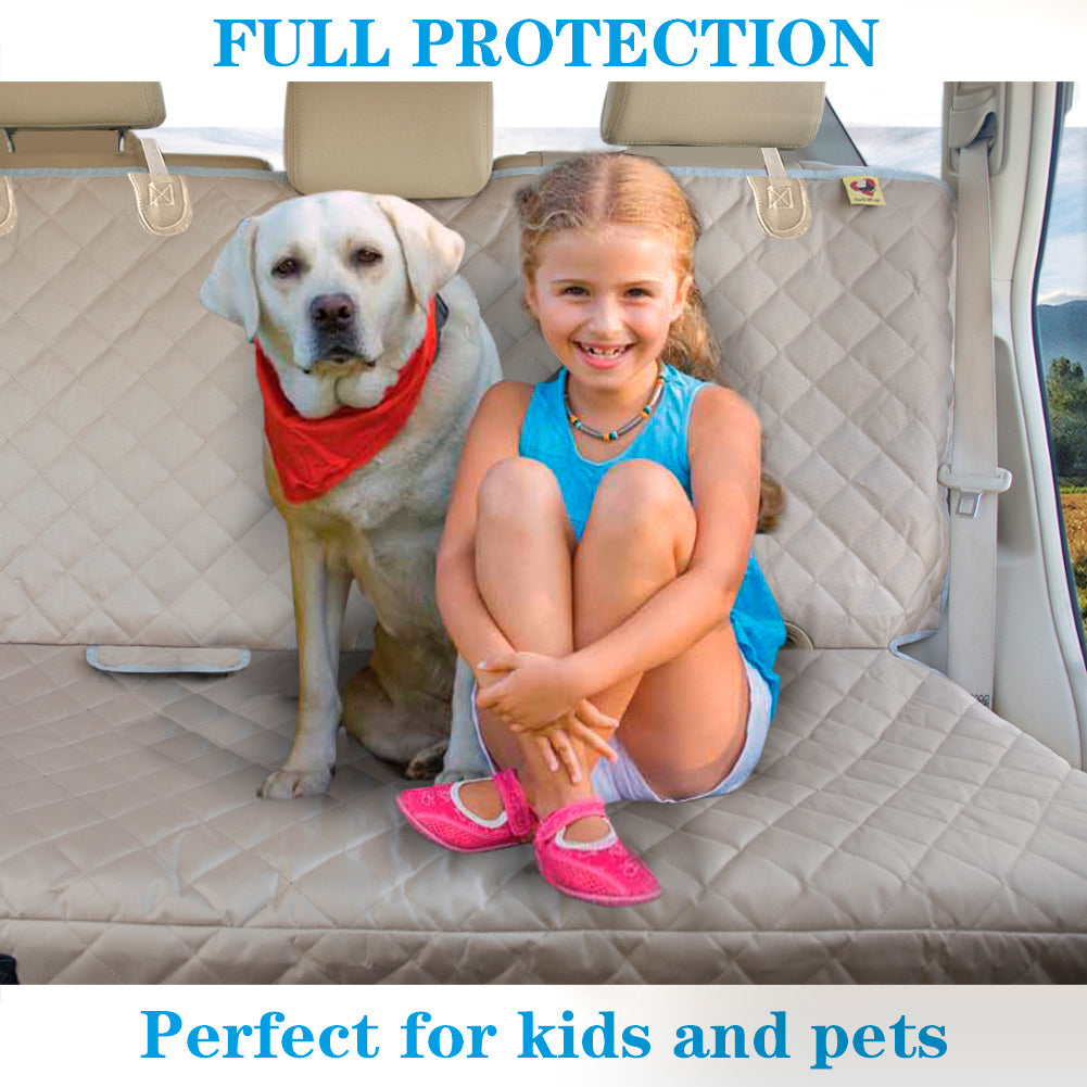 Bark Lover Deluxe Dog Back Seat Cover – Waterproof, Non-Slip with Storage & Pet Barrier