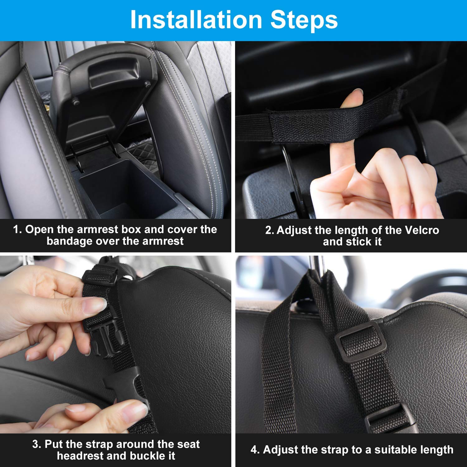 Bark Lover PU Leather Car Handbag Holder – Front Seat Organizer & Safety Barrier for Pets and Kids