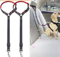 Bark Lover Adjustable Dog Car Seat Belt & Leash – Denim Style Headrest Safety Strap, 2-Pack (Limited Stock)