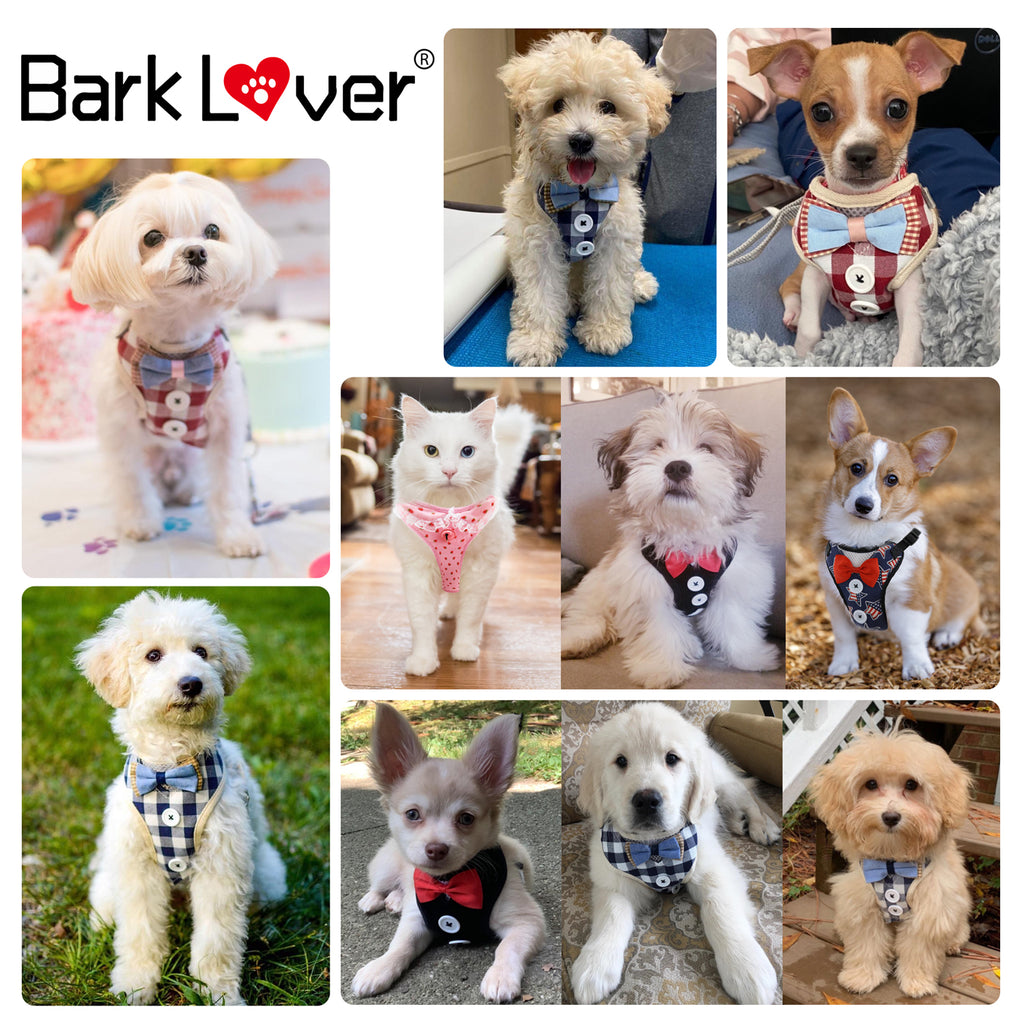 Bark Lover Pink Princess Dog Harness – Soft Lace Step-In Vest for Small Dogs & Puppies