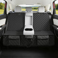 Bark Lover Dog Car Seat Cover for Back Seat, Dual Zipper Waterproof Bench Seat Protector with Barrier Organizer
