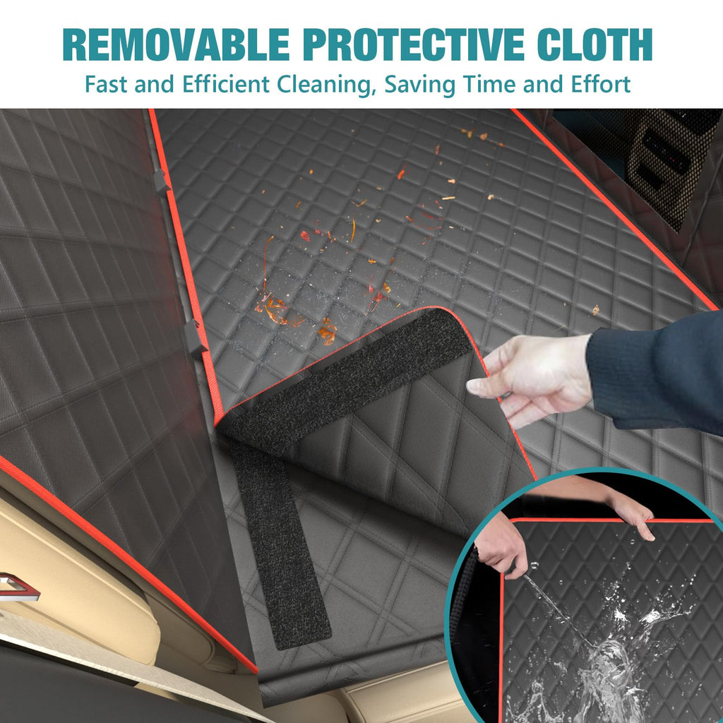 Bark Lover Waterproof Dog Back Seat Extender – Heavy-Duty Car Seat Cover with Hard Bottom