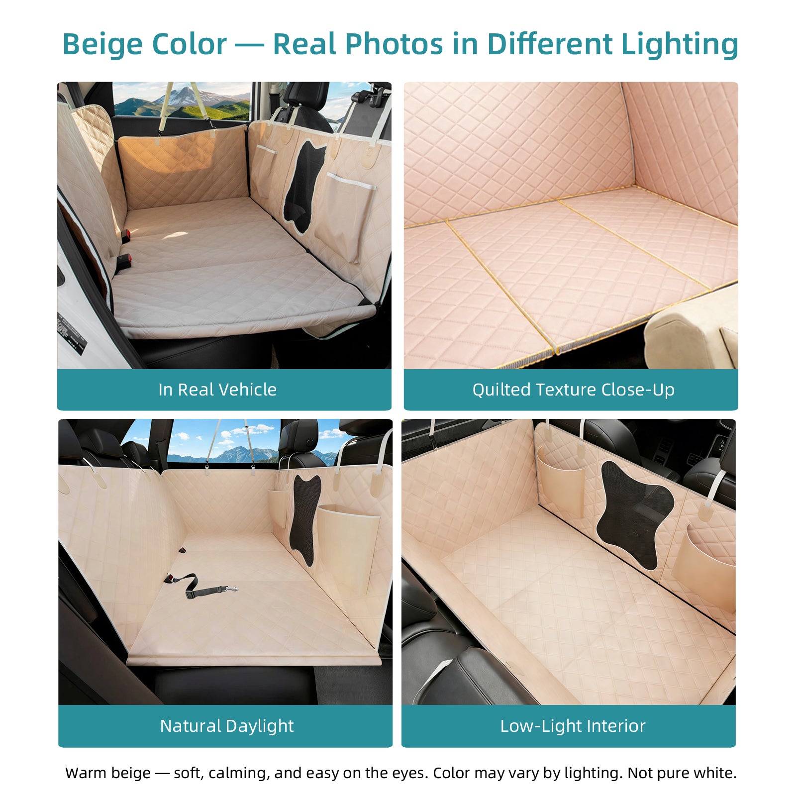 Bark Lover Waterproof Dog Back Seat Extender – Heavy-Duty Car Seat Cover with Hard Bottom