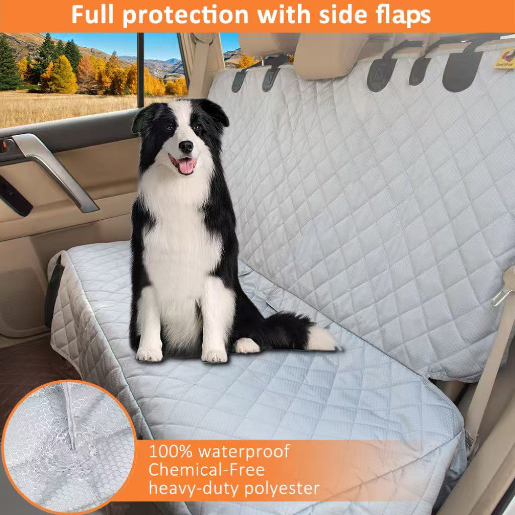 Bark Lover Waterproof Dog Car Seat Cover for Back Seat– Bench Style (Standard)
