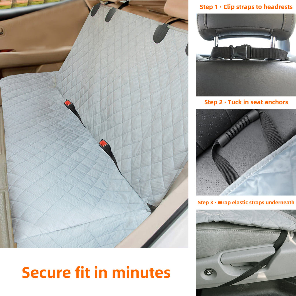 Bark Lover Waterproof Dog Car Seat Cover for Back Seat– Bench Style (Standard)