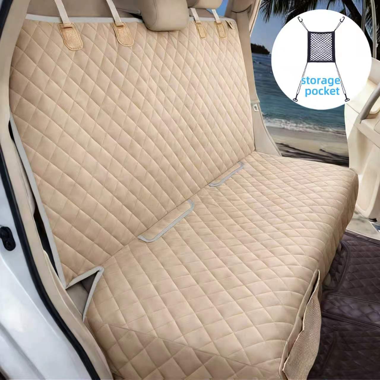 Bark Lover Deluxe Dog Back Seat Cover – Waterproof, Non-Slip with Storage & Pet Barrier
