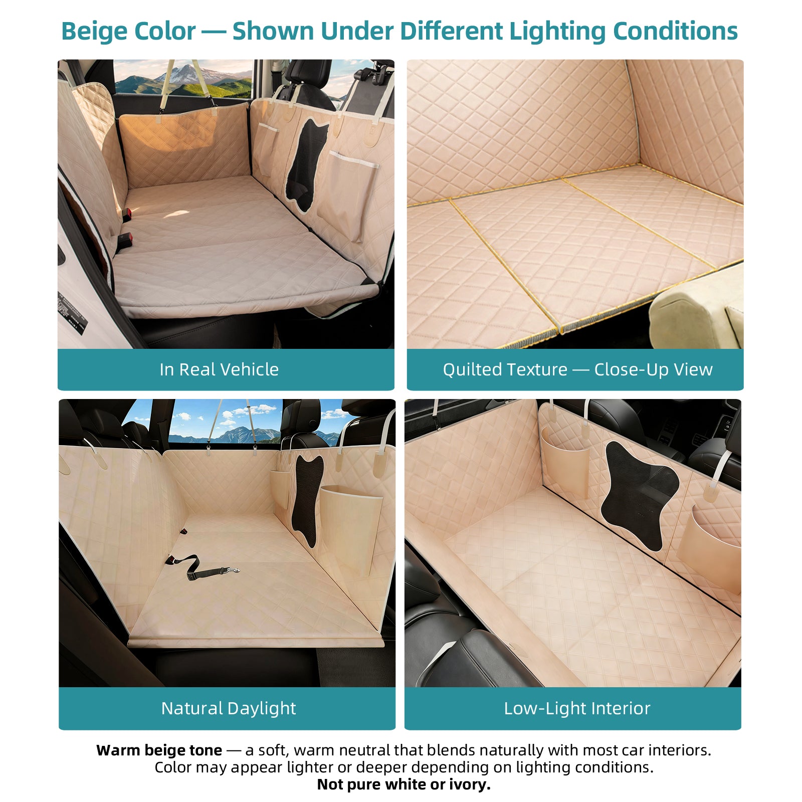 Bark Lover Waterproof Dog Back Seat Extender – Heavy Duty Car Seat Cover with Hard Bottom