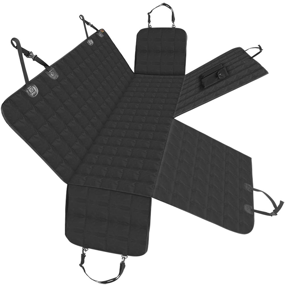 Bark Lover Deluxe Dog Back Seat Cover – Waterproof Convertible Hammock with Zippered Panel