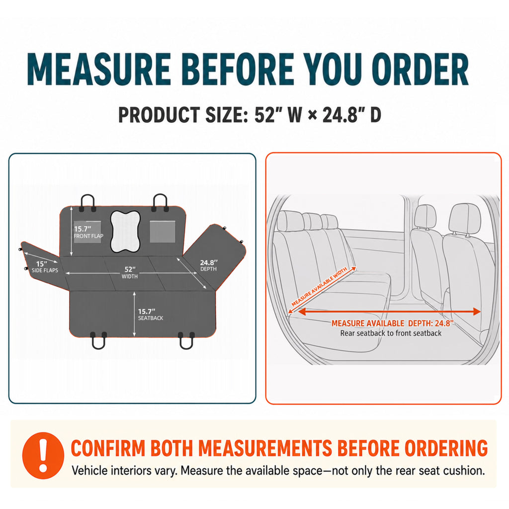 Bark Lover Dog Back Seat Extender – Heavy Duty Car Seat Cover with Hard Bottom