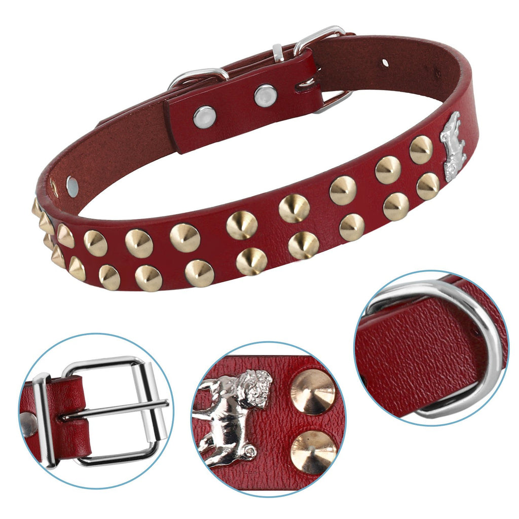 Bark Lover Classic Leather Dog Collar – Vintage Studded Design